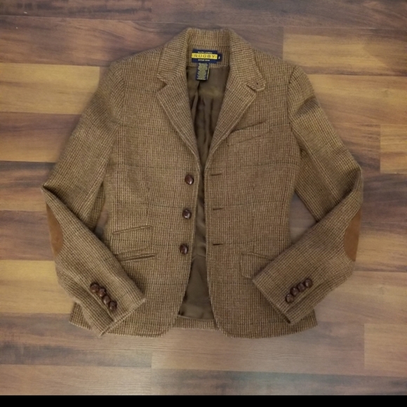 Ralph Lauren Rugby Tweed Blazer sz 2 fit n flair. VINTAGE SOLD - Picture 11 of 12